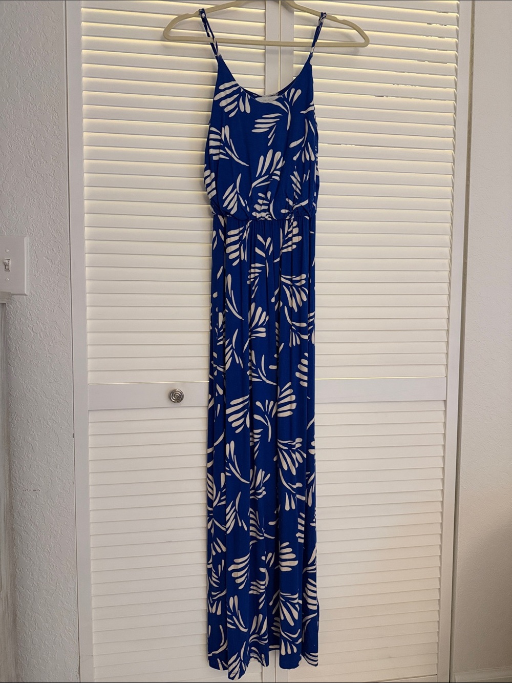 Lush Blue & White Printed Maxi Dress